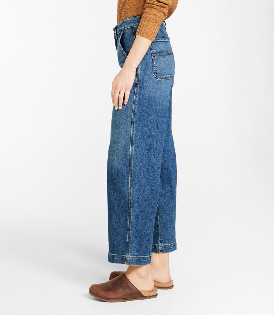 Women's Organic Cotton Wide Leg Jeans in Light Indigo Vintage