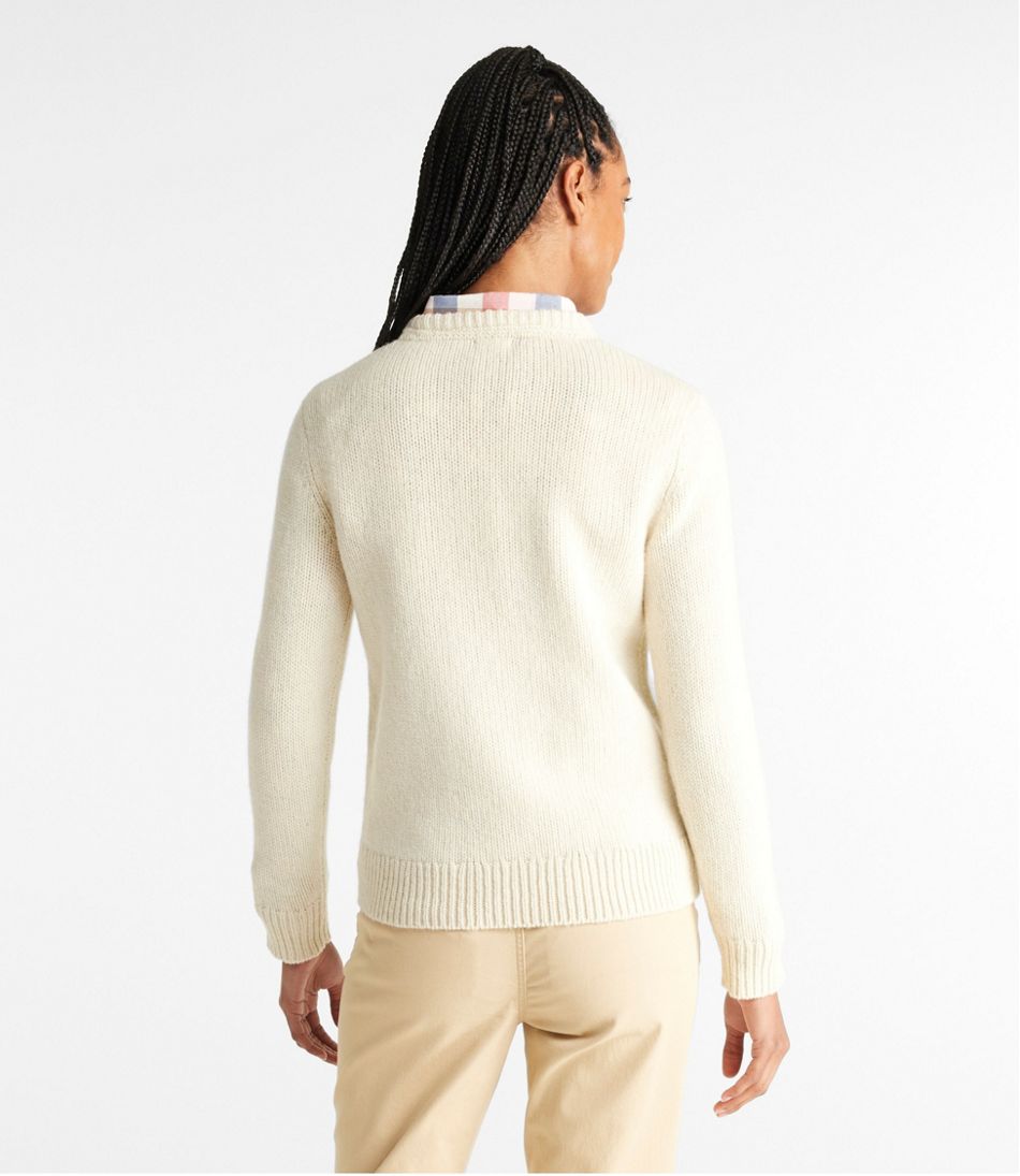 L.L.Bean Classic Ragg Wool Crew Neck Long Sleeve Intarsia Sweater - S