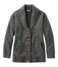 Women's Bean's Classic Ragg Wool Sweater, Cardigan Bird's-Eye 