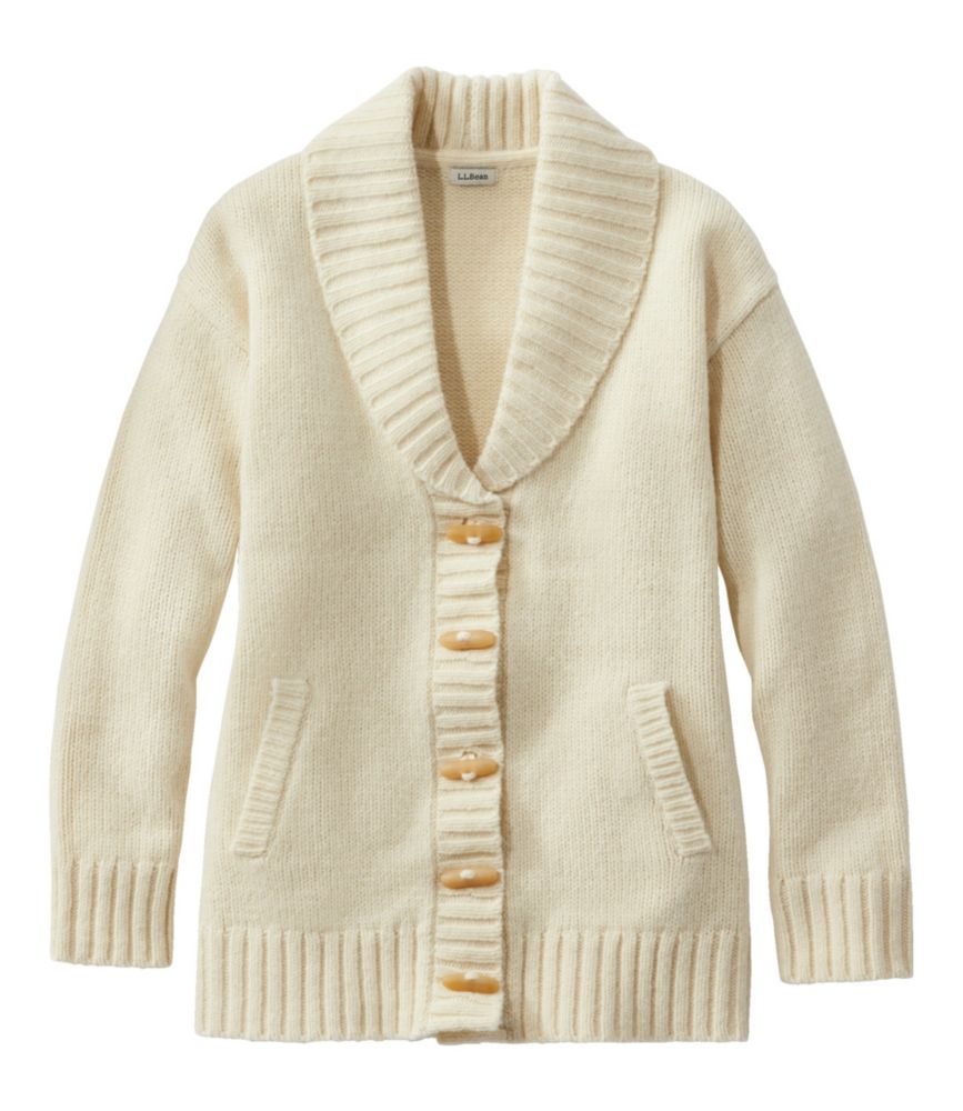 Women's Bean's Classic Ragg Wool Sweater, Cardigan, Undyed, small image number 1