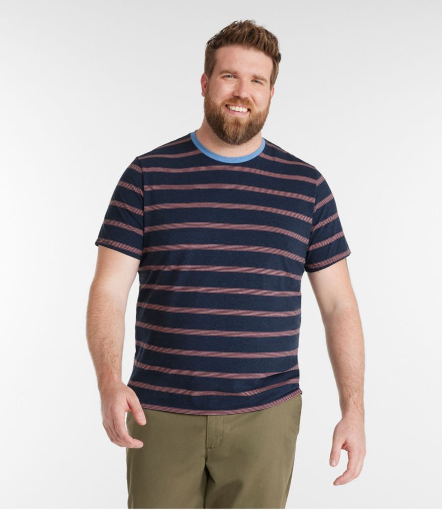 Men's Comfort Stretch Pima Tee Shirt, Short-Sleeve, Stripe, , small image number 4