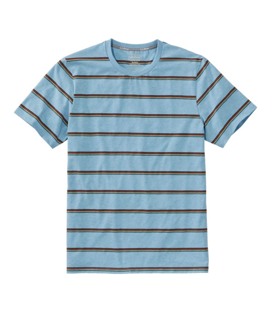 Men's Comfort Stretch Pima Tee Shirt, Short-Sleeve, Stripe, , small image number 1