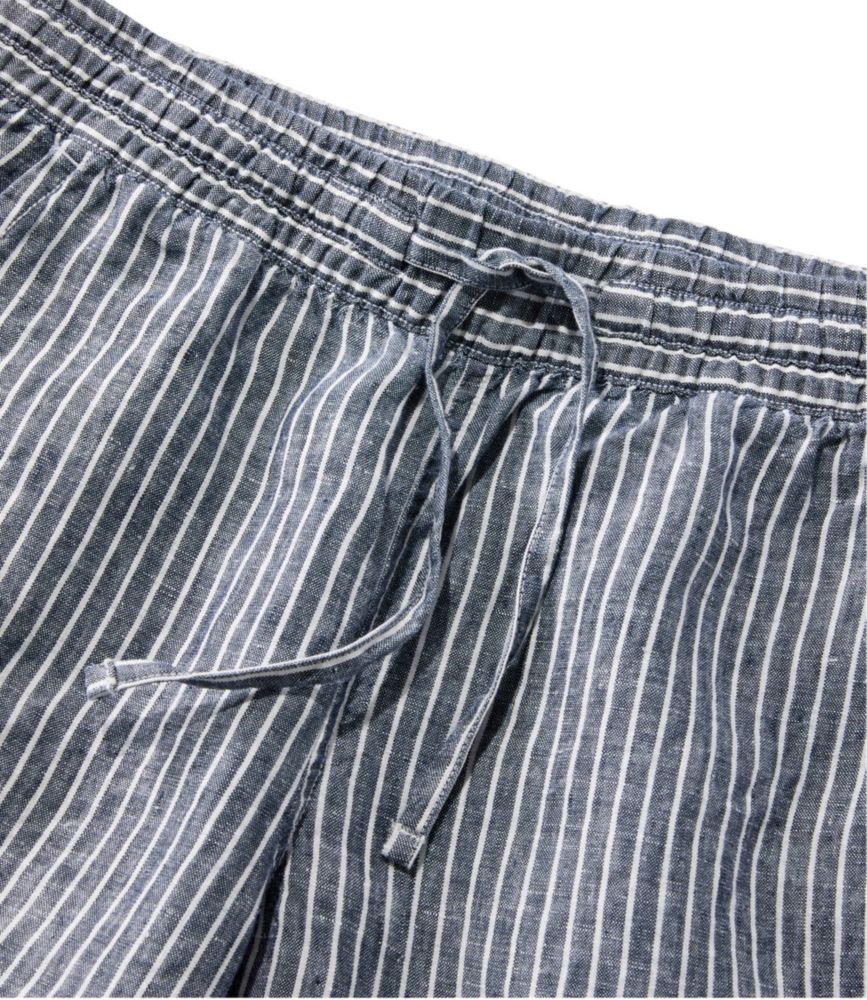 Women's Premium Linen Pull-On Ankle Pants, Mid-Rise Tapered-Leg Stripe, Classic Navy, small image number 4