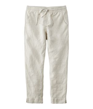 Women's Premium Linen Breezy Pull-On Ankle Pants, Mid-Rise Tapered-Leg Stripe