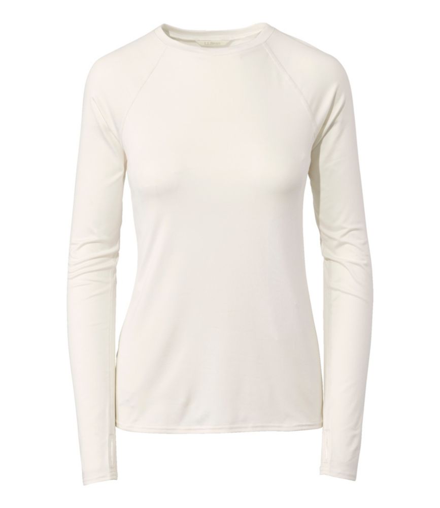 Women's L.L.Bean Simple Soft Base Layer, Crew, Sea Salt, small image number 1