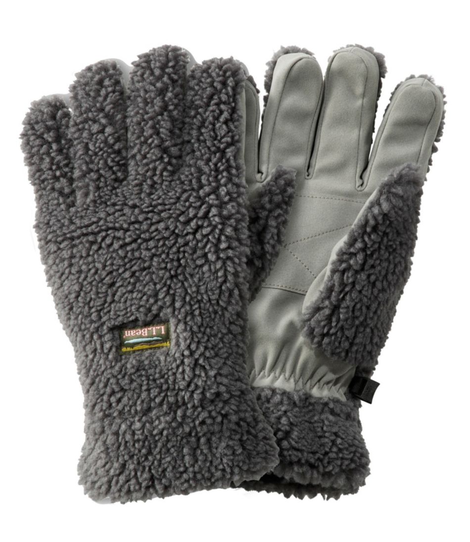 Adults' Mountain Pile Fleece Gloves Black Medium, Synthetic | L.L.Bean