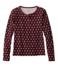 RSQ Womens Thermal Henley - BURGUNDY