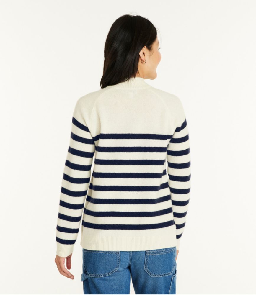 Women's Signature Wool-Blend Sweater, Pullover, Navy Stripe, small image number 3