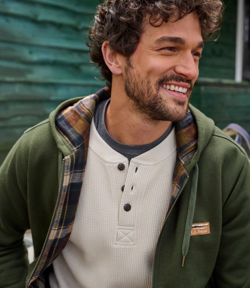 Men's Signature Waffle Henley, Orange/Light Saddle, small image number 4