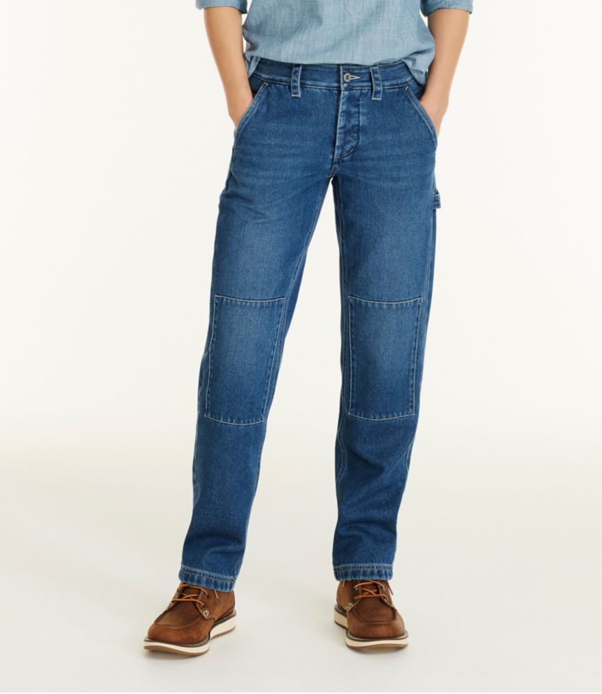 Women's Signature Super-Soft Jeans, High-Rise Straight-Leg Carpenter, , small image number 1