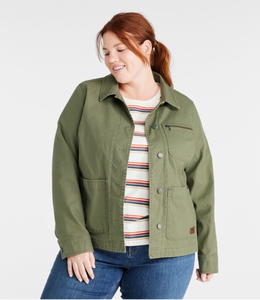 Women's Bean's Chore Jacket, Bleached Canvas, small image number 2