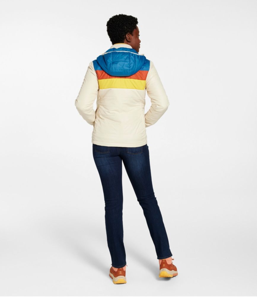 Women's Mountain Classic Puffer Hooded Jacket, Colorblock, Shore/Paperwhite, small image number 5