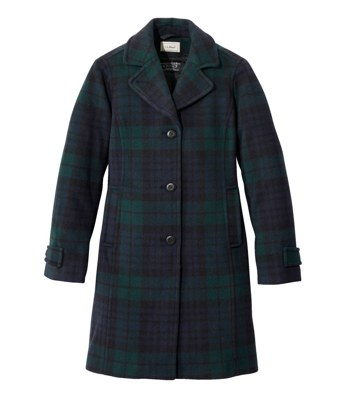 Women's Classic Lambswool Polo Coat, ThreeQuartern, Pattern at L.L. Bean