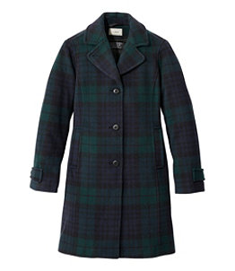 Women's Classic Lambswool Polo Coat, Three-Quartere, Pattern