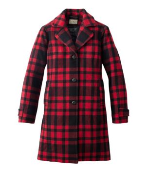 Women's Classic Lambswool Polo Coat, Three-Quarter, Pattern