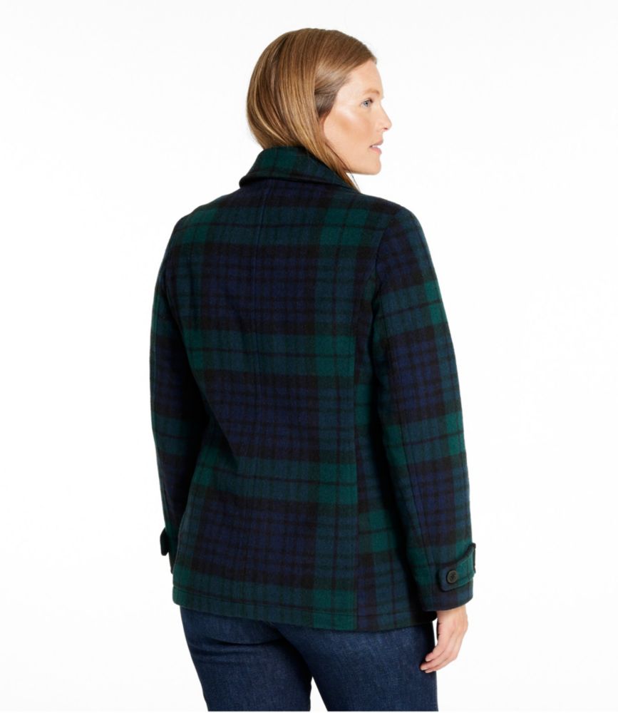 Women's Classic Lambswool Peacoat, Pattern, Royal Red Plaid, small image number 3