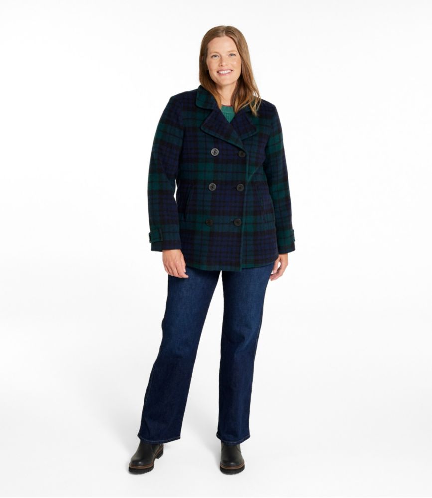 Women's Classic Lambswool Peacoat, Pattern, Black Watch Tartan, small image number 4