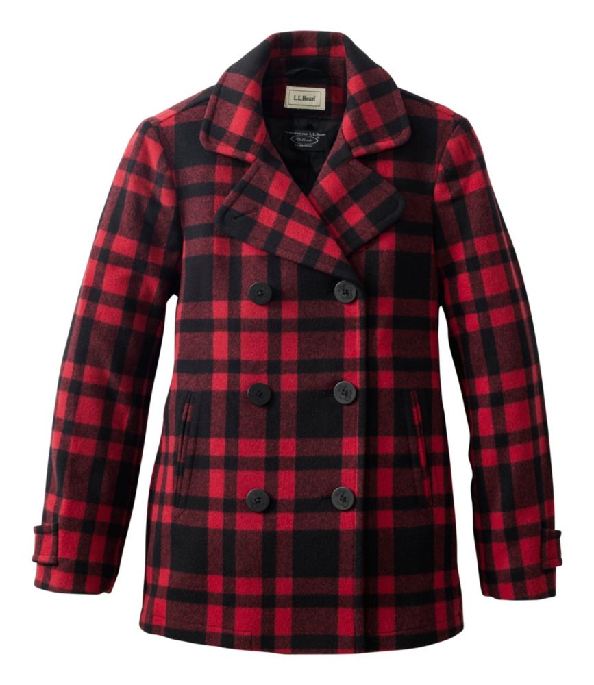 Women's Classic Lambswool Peacoat, Pattern, Royal Red Plaid, small image number 1