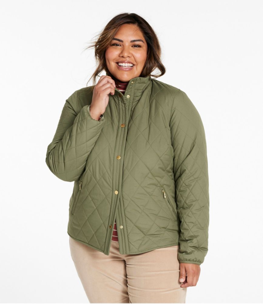 Women's Bean's Cozy Quilted Jacket, Bleached Canvas, small image number 2