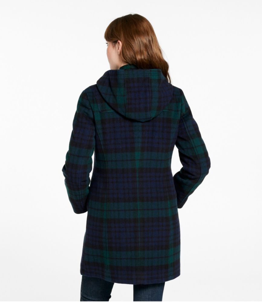 Women's Classic Lambswool Duffel Coat, Pattern, Royal Red Plaid, small image number 3