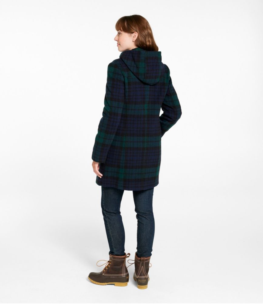 Women's Classic Lambswool Duffel Coat, Pattern, Royal Red Plaid, small image number 5