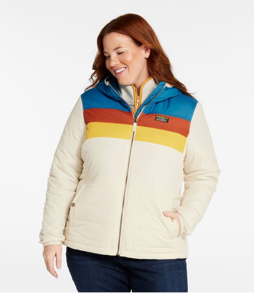 Women's Mountain Classic Puffer Hooded Jacket, Colorblock, Taupe Brown/Gray Birch, small image number 2