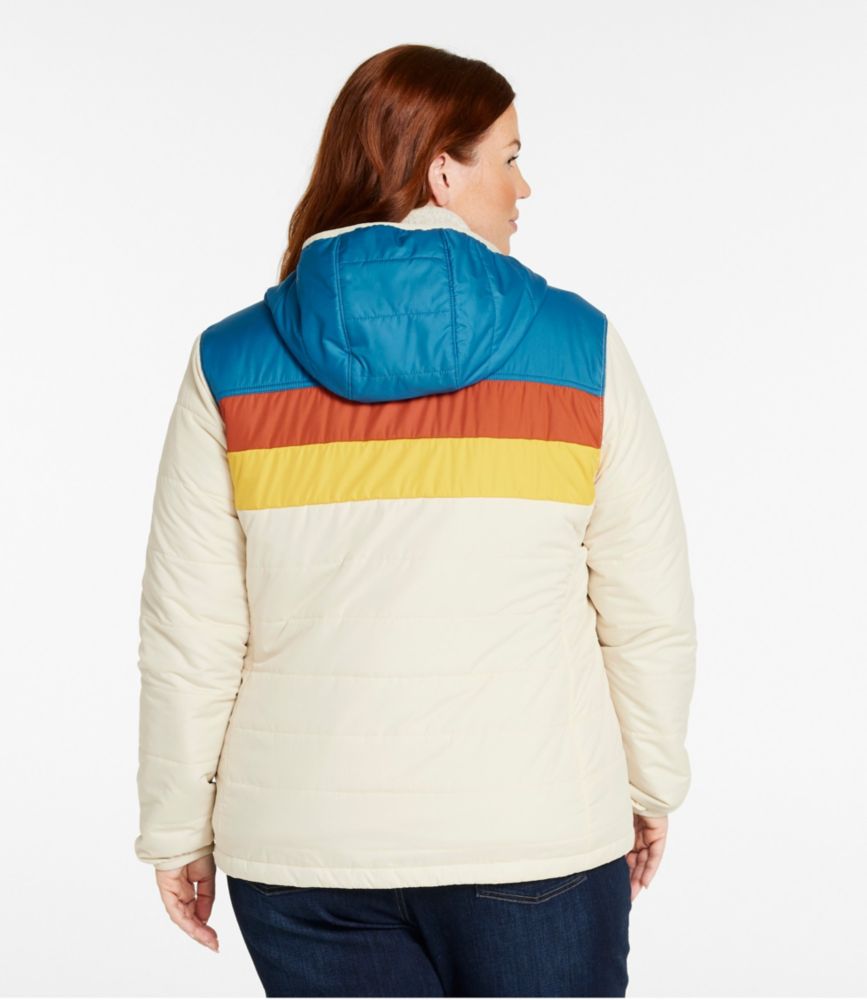 Women's Mountain Classic Puffer Hooded Jacket, Colorblock, Taupe Brown/Gray Birch, small image number 3