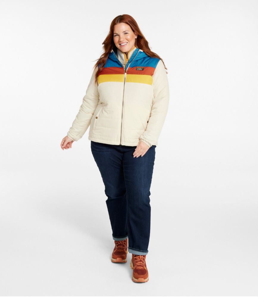 Women's Mountain Classic Puffer Hooded Jacket, Colorblock, Taupe Brown/Gray Birch, small image number 4