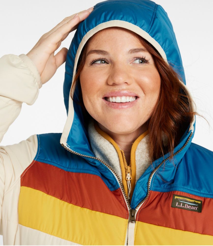 Women's Mountain Classic Puffer Hooded Jacket, Colorblock, Taupe Brown/Gray Birch, small image number 6