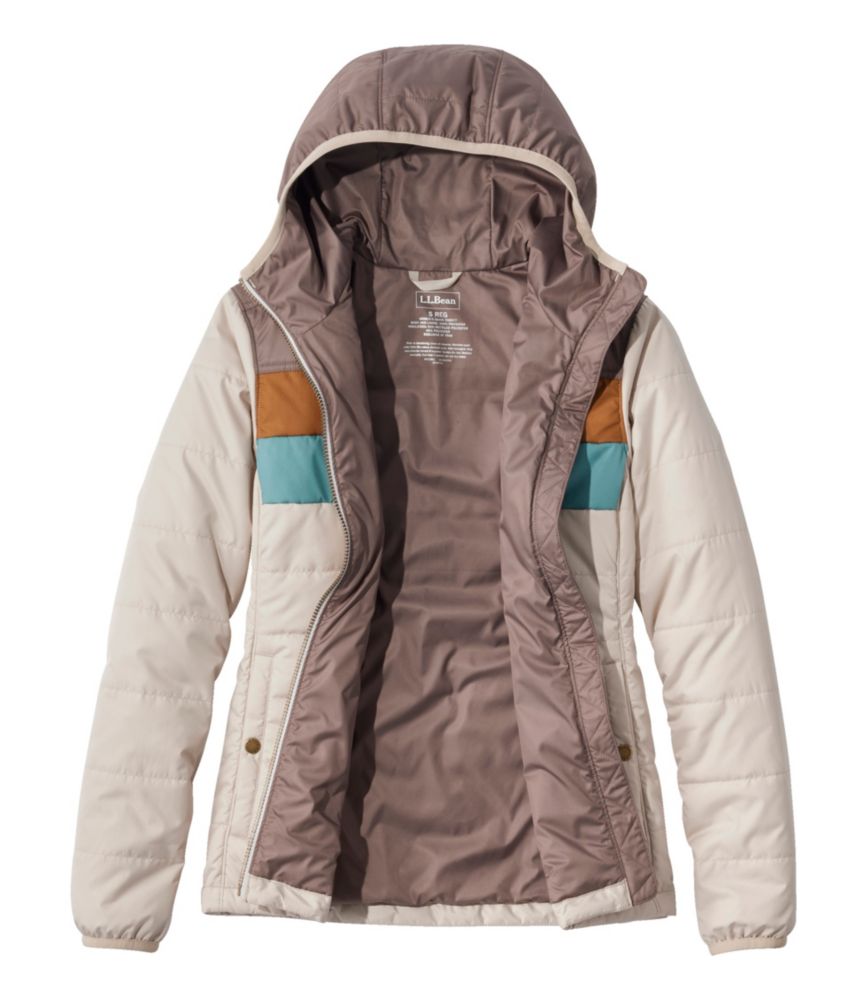 Women's Mountain Classic Puffer Hooded Jacket, Colorblock, Taupe Brown/Gray Birch, small image number 7