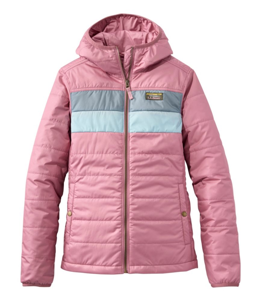 Women's Mountain Classic Puffer Hooded Jacket, Colorblock, Washed Orchid/Forest Gray, small image number 1