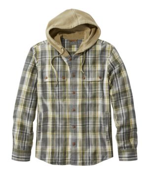 Men's Signature Heritage Textured Flannel, Hooded Shirt Jac, Plaid