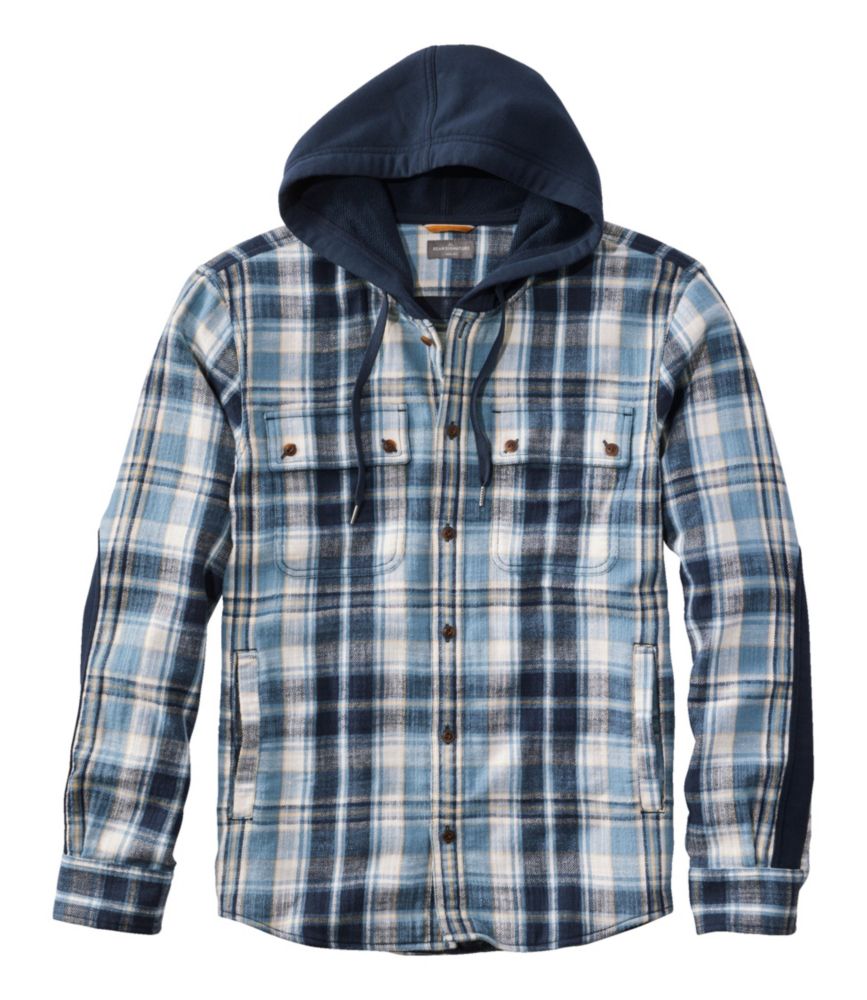 Men s Signature Heritage Textured Flannel Hooded Shirt Jac Plaid