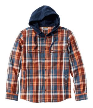 Men's Signature Heritage Textured Flannel, Hooded Shirt Jac, Plaid