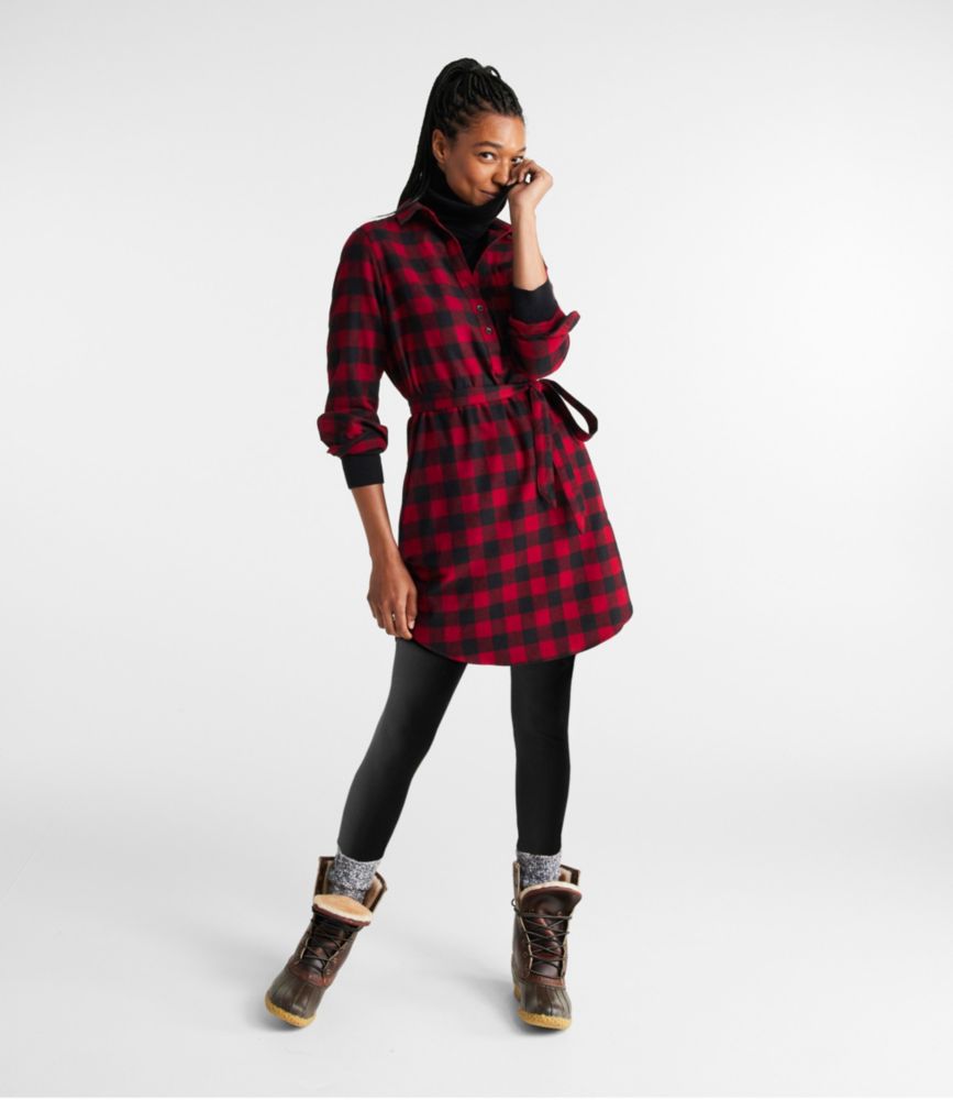 Women s Scotch Plaid Flannel Tunic Dress