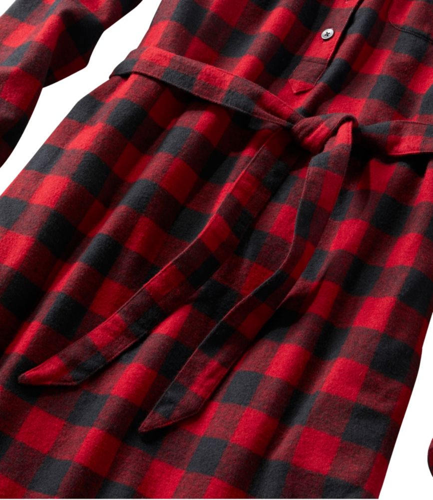 Women's Scotch Plaid Flannel Tunic Dress, , small image number 3