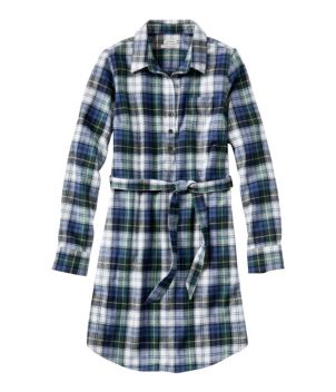 Women's Scotch Plaid Flannel Tunic Dress