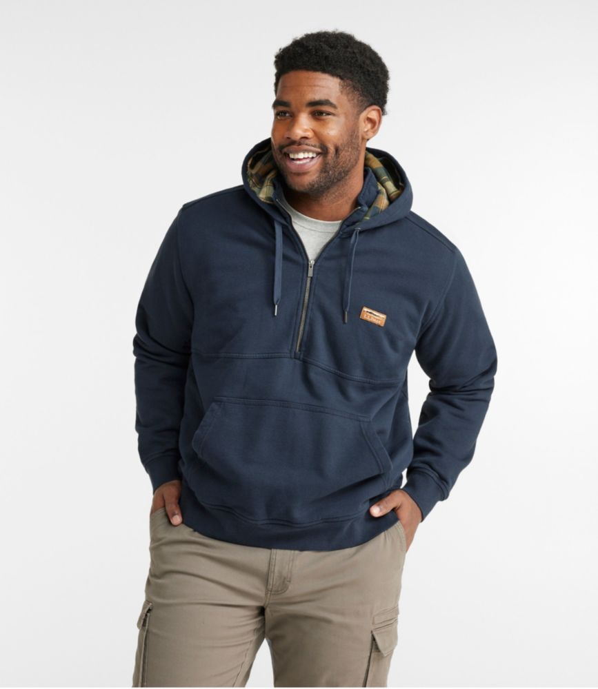 Men's Katahdin Iron Works® Half-Zip Sweatshirt, Hooded, Flannel-Lined, , small image number 4