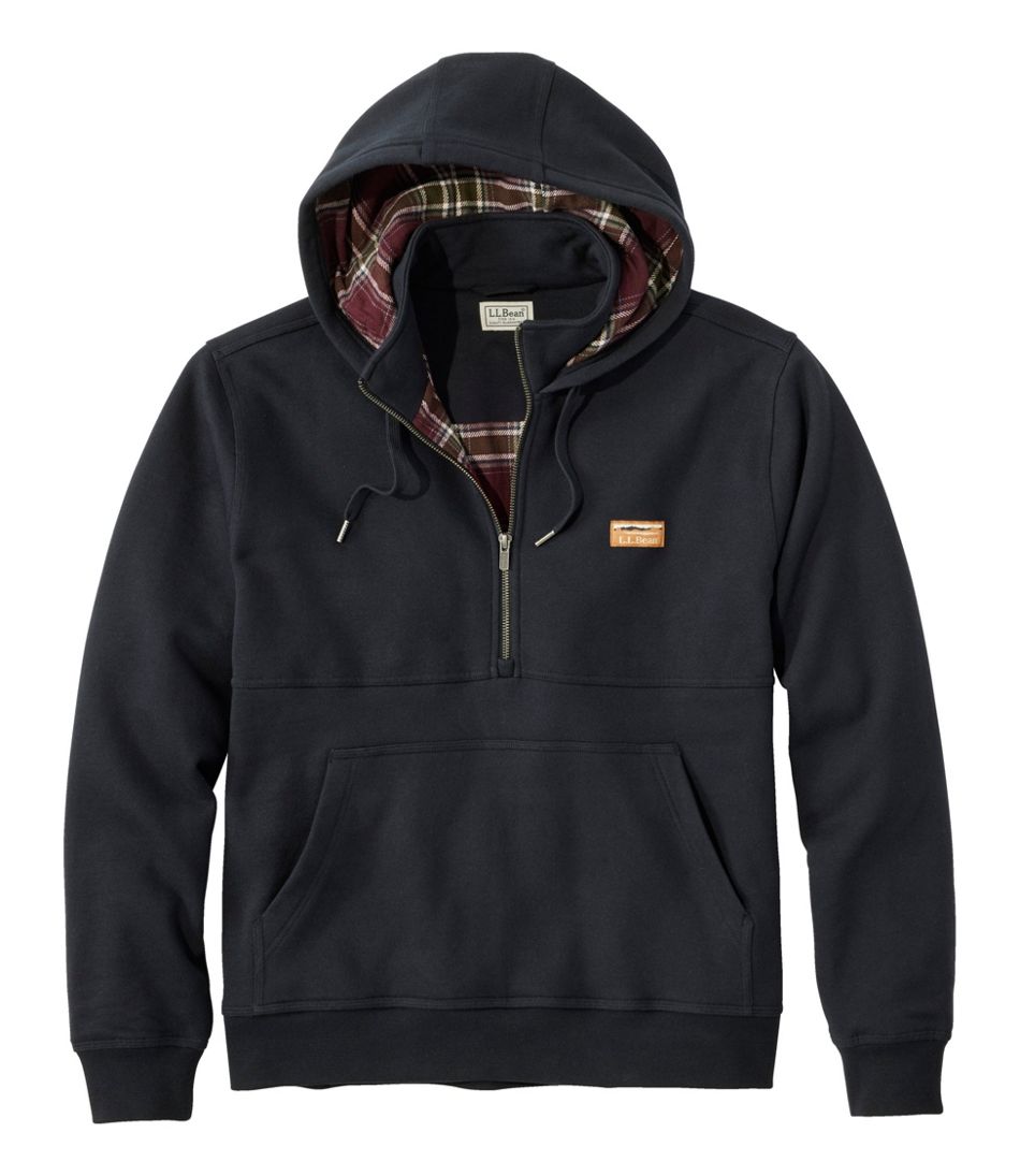 Men's Katahdin Iron Works® Half-Zip Sweatshirt, Hooded, Flannel-Lined ...