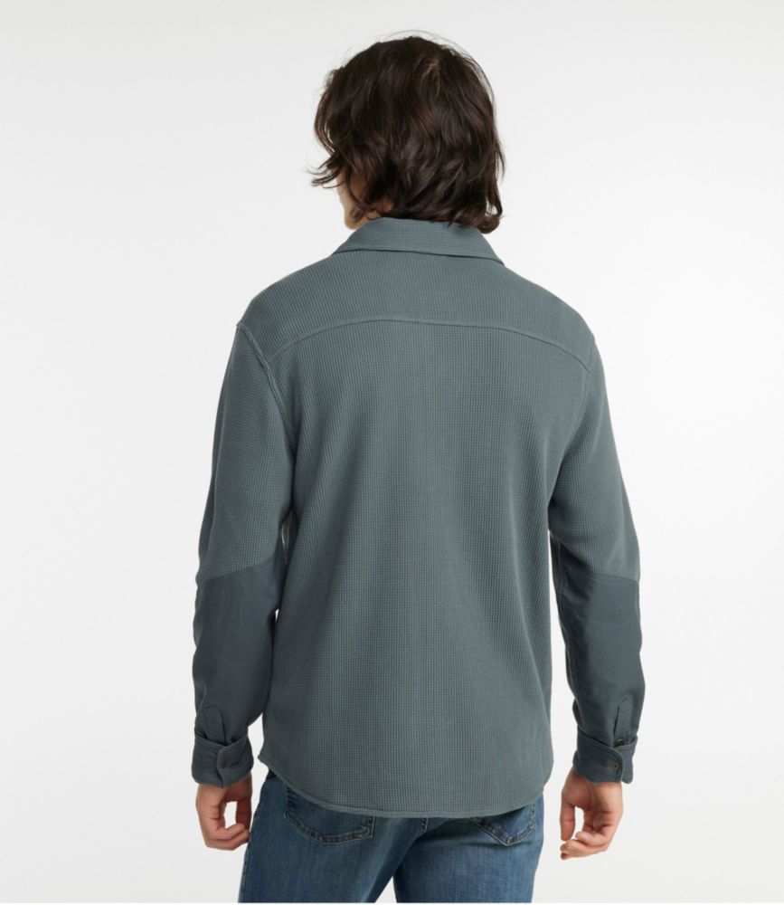 Men's BeanBuilt Waffle Overshirt, Traditional Untucked Fit, Rangeley Blue, small image number 3
