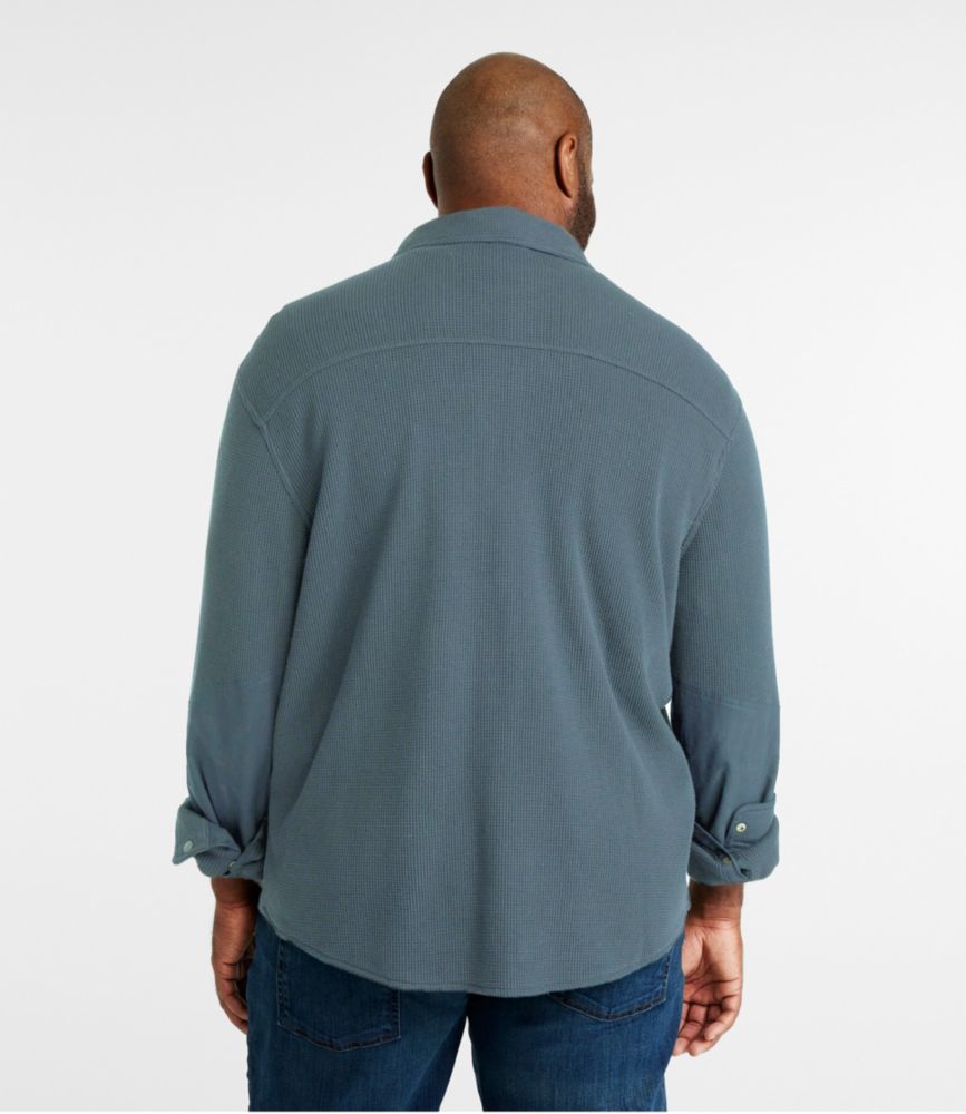 Men's BeanBuilt Waffle Overshirt, Traditional Untucked Fit, Rangeley Blue, small image number 5