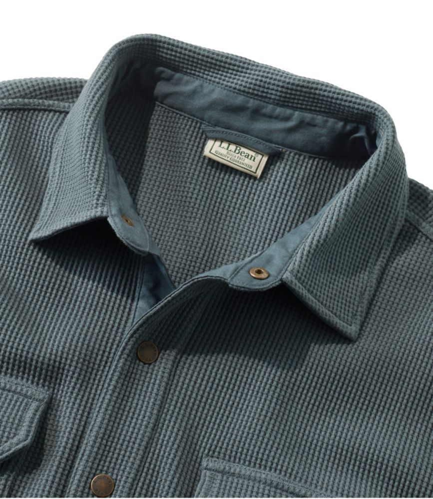 Men's BeanBuilt Waffle Overshirt, Traditional Untucked Fit, Rangeley Blue, small image number 6