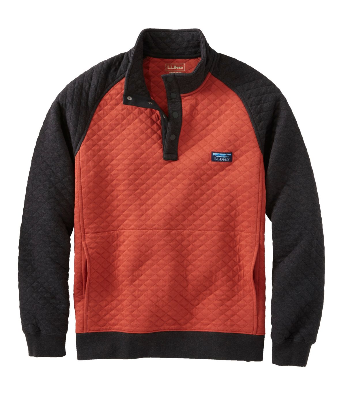 Men's Quilted Sweatshirt, Mockneck, Colorblock