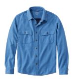 Men's Washed Cotton Double-Knit Chamois Shirt, Long-Sleeve