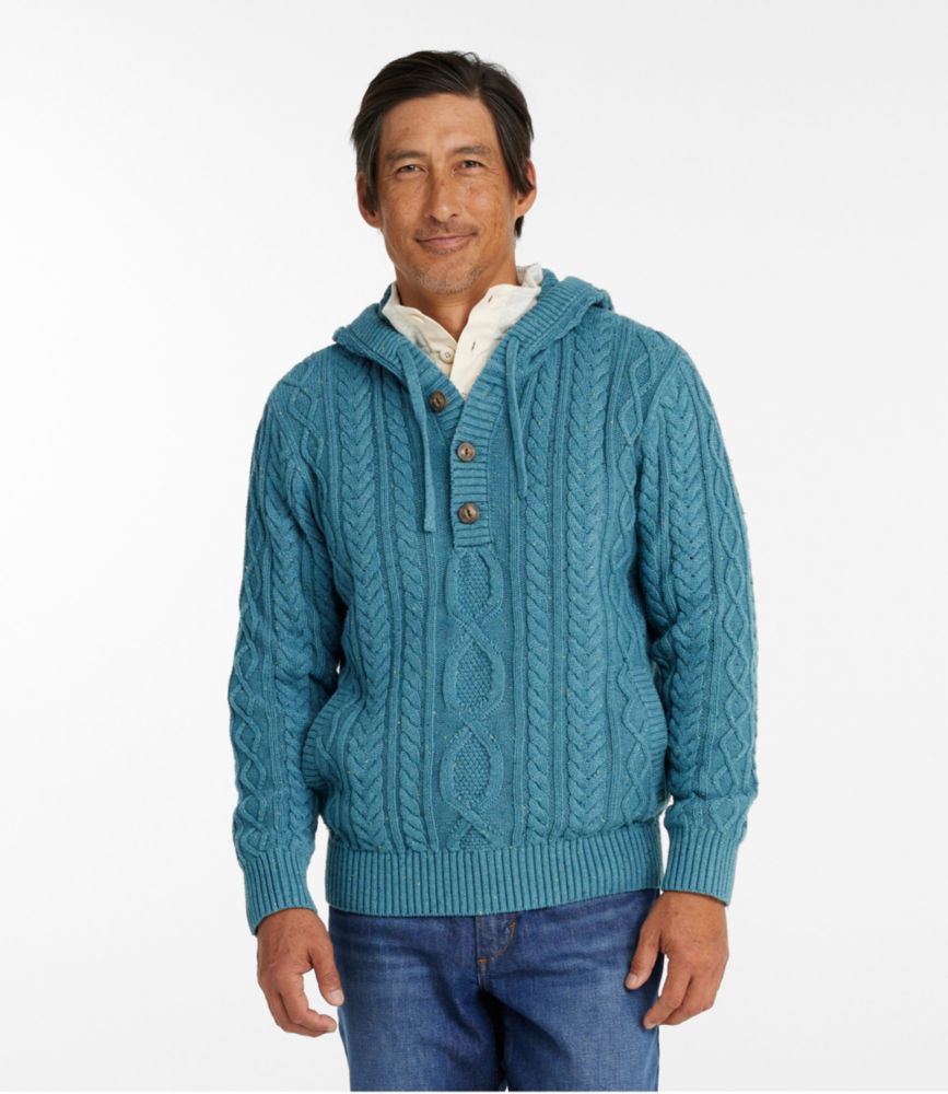 Men s Bean s Heritage Soft Cotton Fisherman Sweater Henley Hoodie Sweaters at L.L.Bean