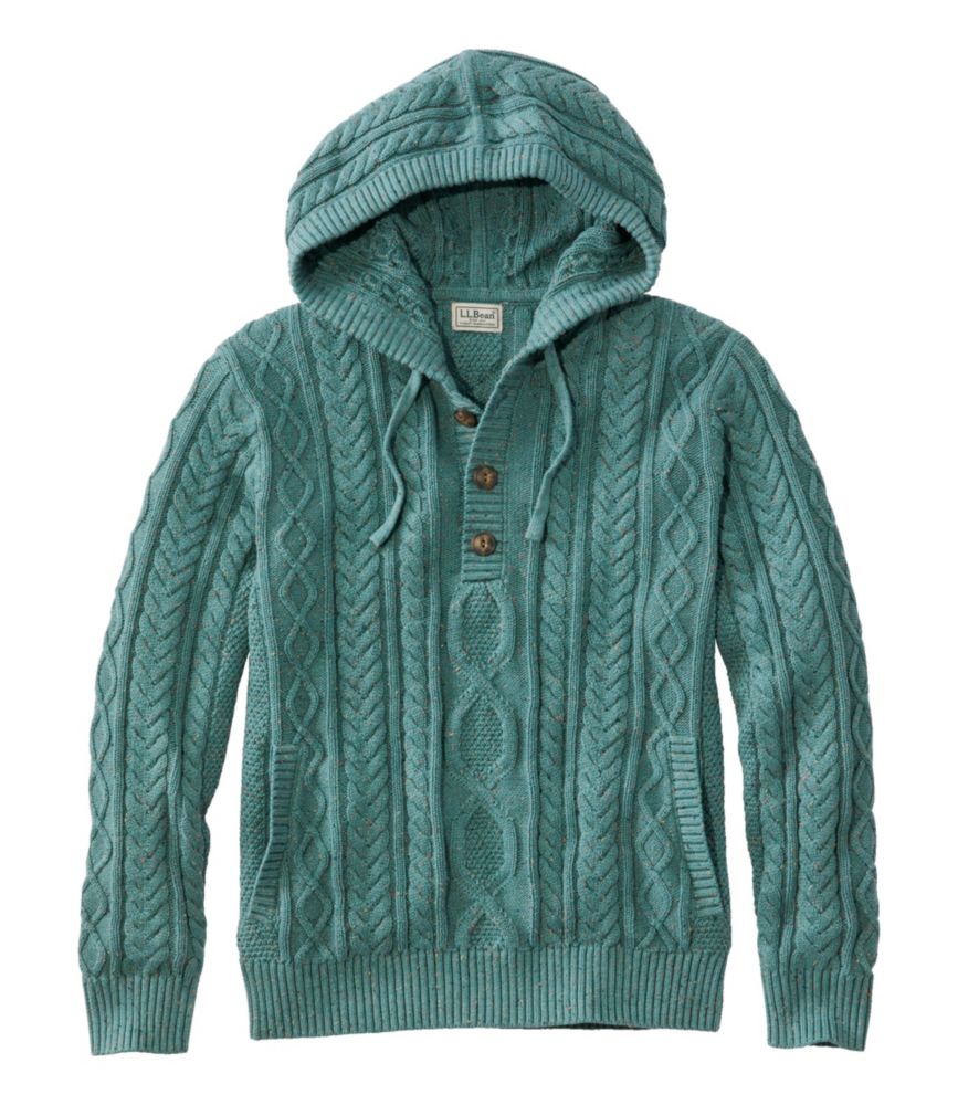 Men's Bean's Heritage Soft Cotton Fisherman Sweater, Henley Hoodie Sweaters at L.L.Bean
