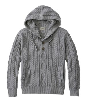 Wool blend knit hoodie · Dark Grey · Sweaters And Cardigans