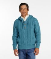 Men's Bean's Heritage Soft Cotton Fisherman Sweater, Henley Hoodie