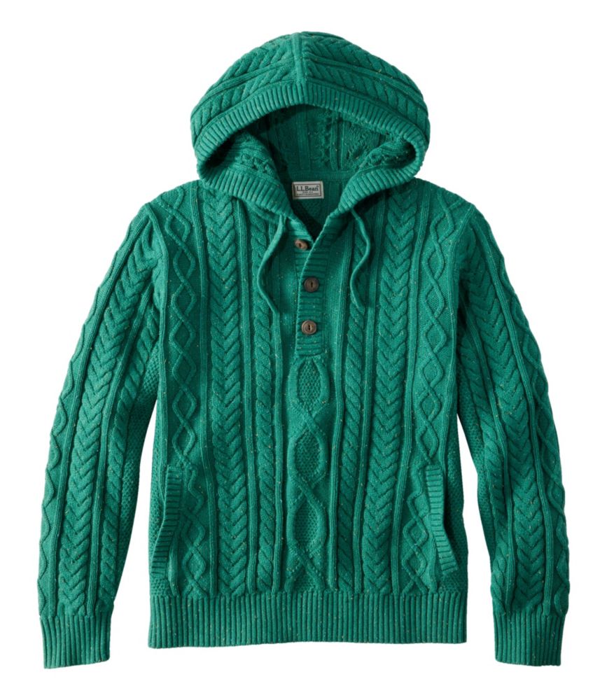 Men's Bean's Heritage Soft Cotton Fisherman Sweater, Henley Hoodie