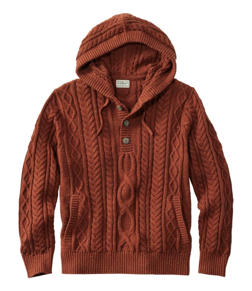 Men's Bean's Heritage Soft Cotton Fisherman Sweater, Henley Hoodie